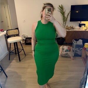 Fashion Nova Vibrant Green Midi Dress